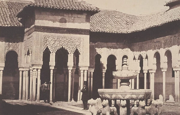 The Court of Lions in the Alhambra, Spain, 1855. Creator: John Gregory Crace