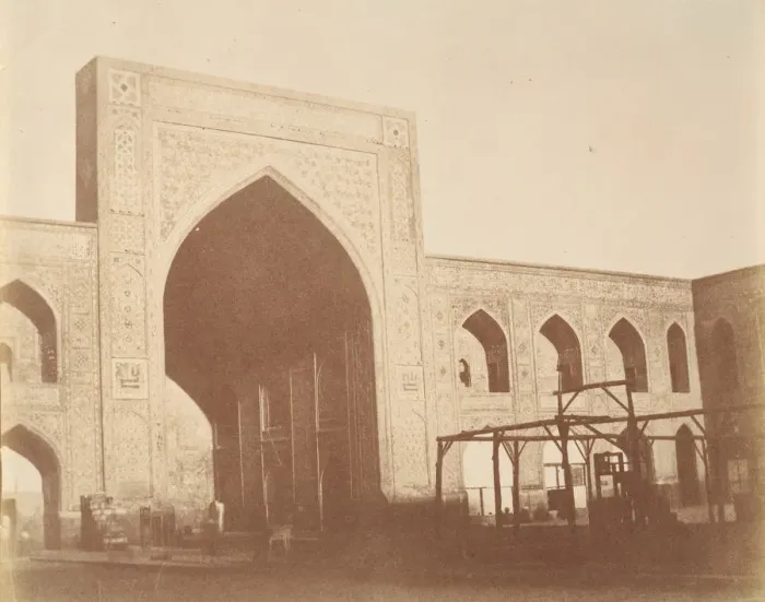Framed Print : [Court of the mosque Gawhar Shad, MESHED, 1418 (?)], 1840s-60s