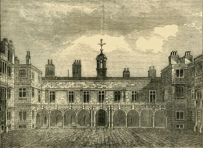 Framed Print : Court of Old Somerset House, from the North, (1881). Creator: Unknown Framed Print : Court of Old Somerset House, from the North, (1881). Creator: Unknown