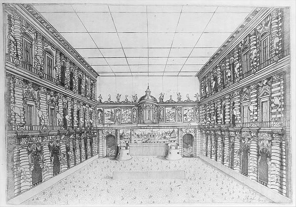 Court of Palazzo Pitti decorated with Candelabra, from an Album with Plates Documenti