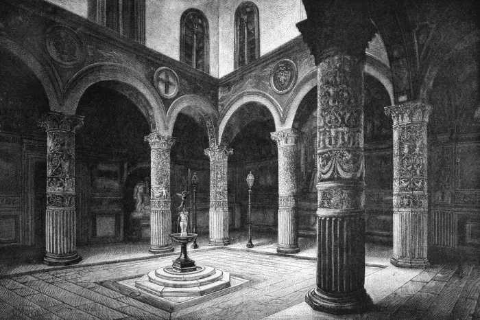 Framed Print : The Court of the Palazzo Vecchio, Florence, Italy, 1882 Framed Print : The Court of the Palazzo Vecchio, Florence, Italy, 1882