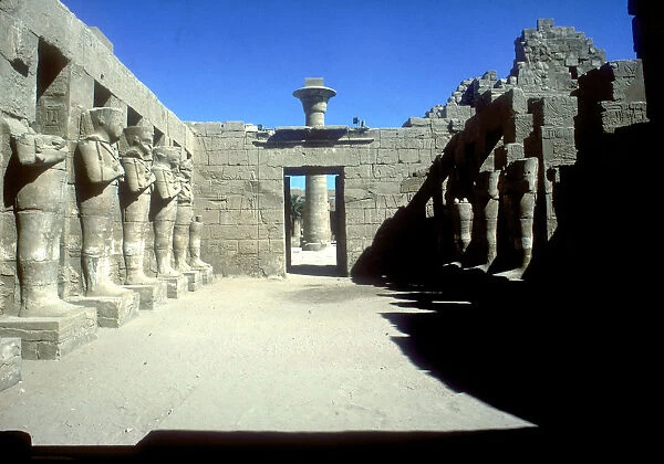 Court of Rameses III with statues of Osiris, Temple of Amun, Karnak, Egypt, c12th century BC