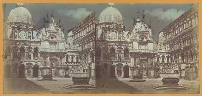 Framed Print : Court Yard of Palace, Venice, about 1865. Creator: Unknown Framed Print : Court Yard of Palace, Venice, about 1865. Creator: Unknown