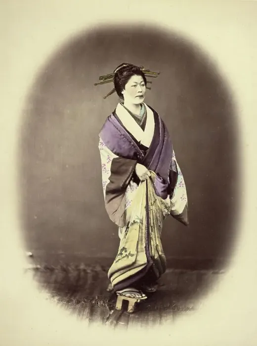 Framed Print : Courtesan, 1866-1867. Creator: Felice Beato Framed Print : Courtesan, 1866-1867. Creator: Felice Beato