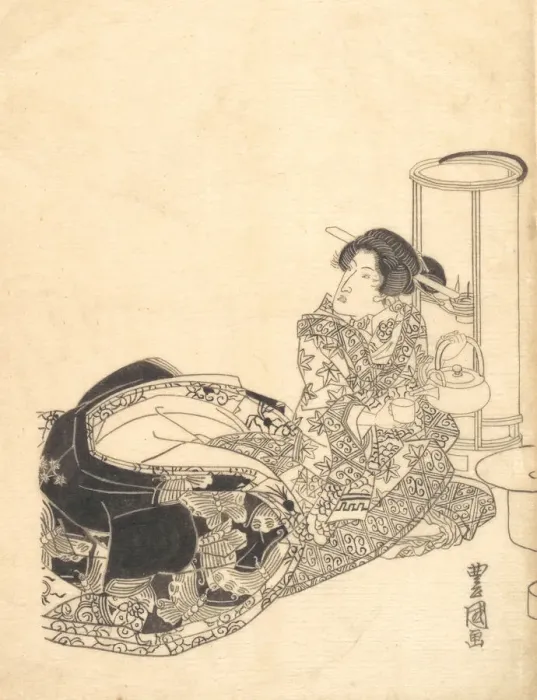 Framed Print : Courtesan or Actor as Courtesan Pouring Tea by the Light of a Lantern Framed Print : Courtesan or Actor as Courtesan Pouring Tea by the Light of a Lantern