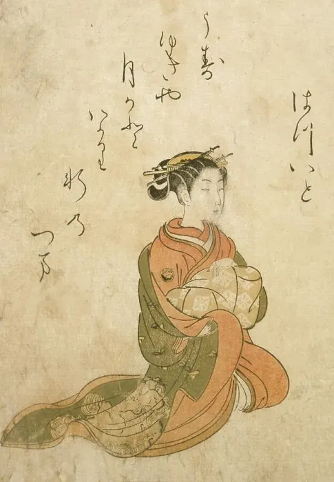 Framed Print : The Courtesan Hatsuito, 18th century. Creator: Suzuki Harunobu Framed Print : The Courtesan Hatsuito, 18th century. Creator: Suzuki Harunobu