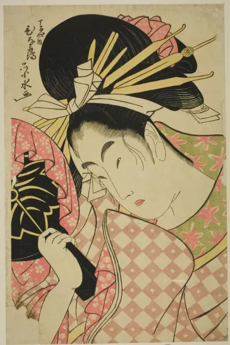 Framed Print : The courtesan Hinazuru of the Chojiya, 1790 / 1823. Creator: Ichirakutei Eisui Framed Print : The courtesan Hinazuru of the Chojiya, 1790 / 1823. Creator: Ichirakutei Eisui