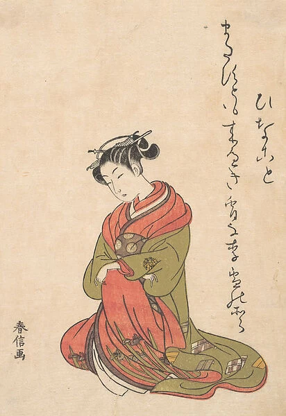 The Courtesan Itsuhata with Her Pipe, ca. 1765. ca. 1765. Creator: Suzuki Harunobu