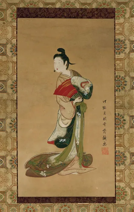 Framed Print : Courtesan, Late 18th-early 19th century. Creator: Tsukioka Sessai Framed Print : Courtesan, Late 18th-early 19th century. Creator: Tsukioka Sessai