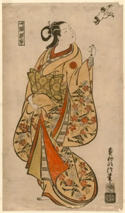 Framed Print : Courtesan Likened to the Chinese Sage Zhang Guolao (Japanese: Chokaro), c. 1715 Framed Print : Courtesan Likened to the Chinese Sage Zhang Guolao (Japanese: Chokaro), c. 1715