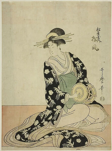 The Courtesan Matsukaze of the Matsubaya, from an untitled series of courtesans of the... c. 1797. Creator: Kitagawa Utamaro