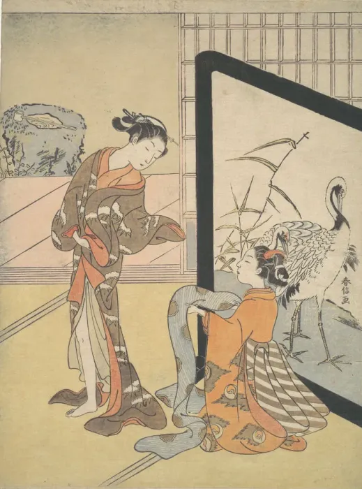 Framed Print : Courtesan and Shinzo, 1725-1770. 1725-1770. Creator: Suzuki Harunobu Framed Print : Courtesan and Shinzo, 1725-1770. 1725-1770. Creator: Suzuki Harunobu