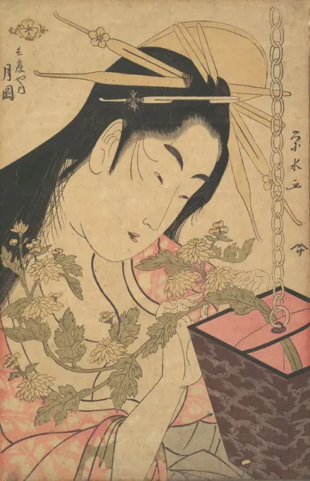 Framed Print : The Courtesan Tsukioka of Hyogoya. Creator: Ichirakutei Eisui Framed Print : The Courtesan Tsukioka of Hyogoya. Creator: Ichirakutei Eisui