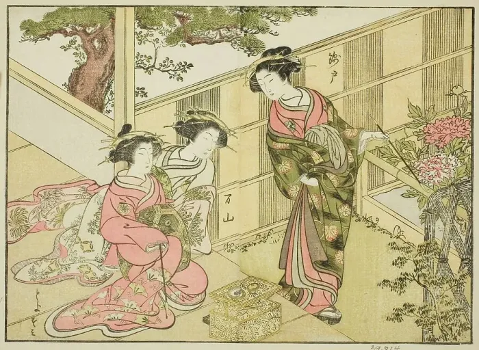 Framed Print : Courtesans of the Chojiya, from the book A Comparison of Beauties of the Green Houses... 1776. Creator: Shunsho. Courtesans of the Chojiya, from the book A Comparison of Beauties of the Green Houses... 1776. Creator: Shunsho Framed Print : Courtesans of the Chojiya, from the book A Comparison of Beauties of the Green Houses... 1776. Creator: Shunsho. Courtesans of the Chojiya, from the book A Comparison of Beauties of the Green Houses... 1776. Creator: Shunsho