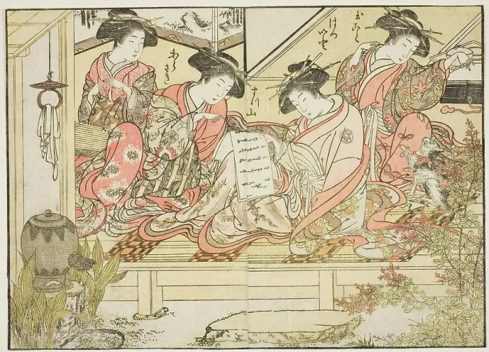 Framed Print : Courtesans of Matsubaya, from the book Mirror of Beautiful Women of the Pleasure Quarters... 1776. Creator: Shunsho. Courtesans of Matsubaya, from the book Mirror of Beautiful Women of the Pleasure Quarters... 1776. Creator: Shunsho Framed Print : Courtesans of Matsubaya, from the book Mirror of Beautiful Women of the Pleasure Quarters... 1776. Creator: Shunsho. Courtesans of Matsubaya, from the book Mirror of Beautiful Women of the Pleasure Quarters... 1776. Creator: Shunsho
