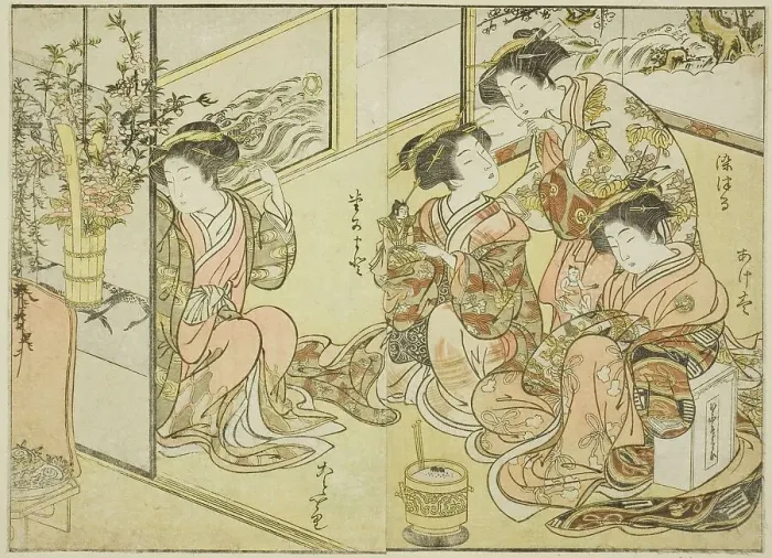 Framed Print : Courtesans of the Matsuneya, from the book Mirror of Beautiful Women of the Pleasure.. 1776. Creator: Shunsho. Courtesans of the Matsuneya, from the book Mirror of Beautiful Women of the Pleasure.. 1776. Creator: Shunsho Framed Print : Courtesans of the Matsuneya, from the book Mirror of Beautiful Women of the Pleasure.. 1776. Creator: Shunsho. Courtesans of the Matsuneya, from the book Mirror of Beautiful Women of the Pleasure.. 1776. Creator: Shunsho