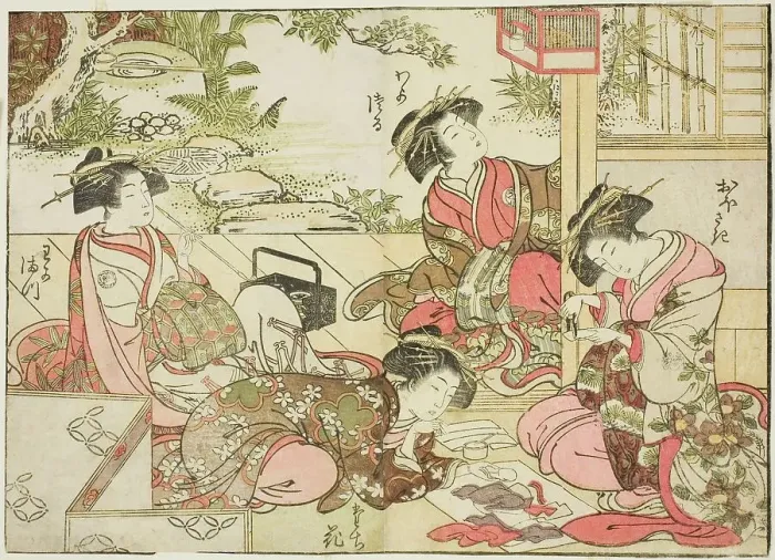 Framed Print : Courtesans of Otawaraya, from the book Mirror of Beautiful Women of the Pleasure Quarters... 1776. Creator: Shunsho. Courtesans of Otawaraya, from the book Mirror of Beautiful Women of the Pleasure Quarters... 1776. Creator: Shunsho Framed Print : Courtesans of Otawaraya, from the book Mirror of Beautiful Women of the Pleasure Quarters... 1776. Creator: Shunsho. Courtesans of Otawaraya, from the book Mirror of Beautiful Women of the Pleasure Quarters... 1776. Creator: Shunsho