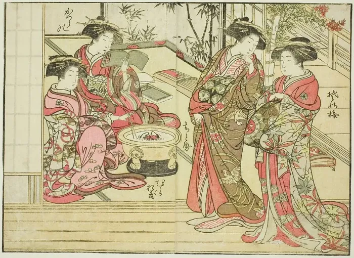 Framed Print : Courtesans of Otawaraya, from the book Mirror of Beautiful Women of the Pleasure Quarters... 1776. Creator: Shunsho. Courtesans of Otawaraya, from the book Mirror of Beautiful Women of the Pleasure Quarters... 1776. Creator: Shunsho Framed Print : Courtesans of Otawaraya, from the book Mirror of Beautiful Women of the Pleasure Quarters... 1776. Creator: Shunsho. Courtesans of Otawaraya, from the book Mirror of Beautiful Women of the Pleasure Quarters... 1776. Creator: Shunsho