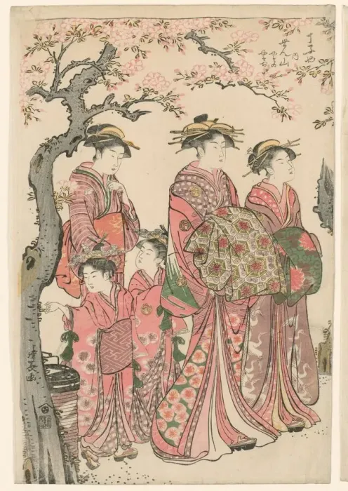 Framed Print : The Courtesans Senzan, Yasono, and Yasoji of the Chojiya, 1785. Creator: Torii Kiyonaga Framed Print : The Courtesans Senzan, Yasono, and Yasoji of the Chojiya, 1785. Creator: Torii Kiyonaga