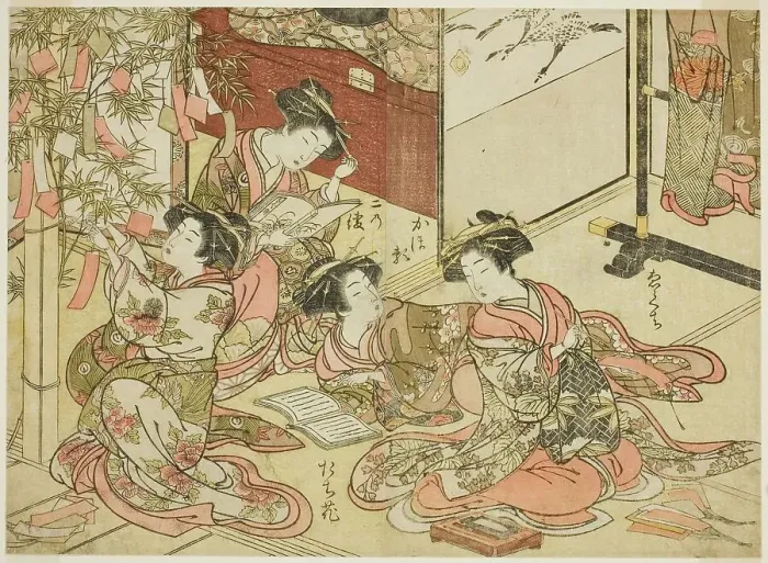 Framed Print : Courtesans of the Shin Kanaya, from the series Mirror of Beautiful Women of the Pleasure... 1776. Creator: Shunsho. Courtesans of the Shin Kanaya, from the series Mirror of Beautiful Women of the Pleasure... 1776. Creator: Shunsho Framed Print : Courtesans of the Shin Kanaya, from the series Mirror of Beautiful Women of the Pleasure... 1776. Creator: Shunsho. Courtesans of the Shin Kanaya, from the series Mirror of Beautiful Women of the Pleasure... 1776. Creator: Shunsho