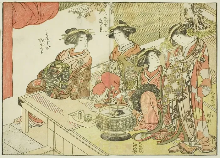 Framed Print : Four courtesans of various houses, from the book Mirror of Beautiful Women of the Pleasure... 1776 Creator: Shunsho. Four courtesans of various houses, from the book Mirror of Beautiful Women of the Pleasure... 1776 Creator: Shunsho Framed Print : Four courtesans of various houses, from the book Mirror of Beautiful Women of the Pleasure... 1776 Creator: Shunsho. Four courtesans of various houses, from the book Mirror of Beautiful Women of the Pleasure... 1776 Creator: Shunsho