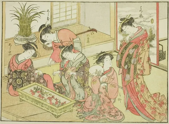 Framed Print : Courtesans of the Wakanaya, from the book Mirror of Beautiful Women of the Pleasure... 1776. Creator: Shunsho. Courtesans of the Wakanaya, from the book Mirror of Beautiful Women of the Pleasure... 1776. Creator: Shunsho Framed Print : Courtesans of the Wakanaya, from the book Mirror of Beautiful Women of the Pleasure... 1776. Creator: Shunsho. Courtesans of the Wakanaya, from the book Mirror of Beautiful Women of the Pleasure... 1776. Creator: Shunsho