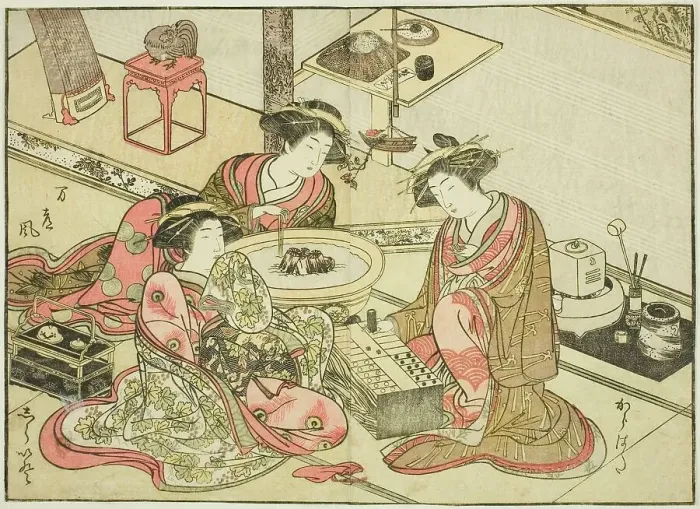 Framed Print : Courtesans of the Yamashiroya, from the book Mirror of Beautiful Women of the Pleasure... 1776. Creator: Shunsho. Courtesans of the Yamashiroya, from the book Mirror of Beautiful Women of the Pleasure... 1776. Creator: Shunsho Framed Print : Courtesans of the Yamashiroya, from the book Mirror of Beautiful Women of the Pleasure... 1776. Creator: Shunsho. Courtesans of the Yamashiroya, from the book Mirror of Beautiful Women of the Pleasure... 1776. Creator: Shunsho