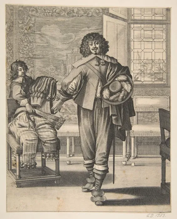 Framed Print : Courtier Following Edict Against Superfluity in Dress (Le Courtisan suivant le Framed Print : Courtier Following Edict Against Superfluity in Dress (Le Courtisan suivant le