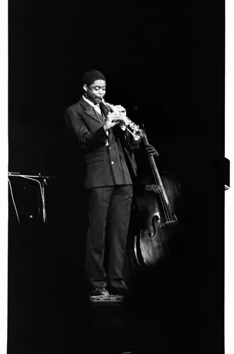 Framed Print : Courtney Pine, Fairfield Halls, Croydon, 1987. Artist: Brian O Connor Framed Print : Courtney Pine, Fairfield Halls, Croydon, 1987. Artist: Brian O Connor