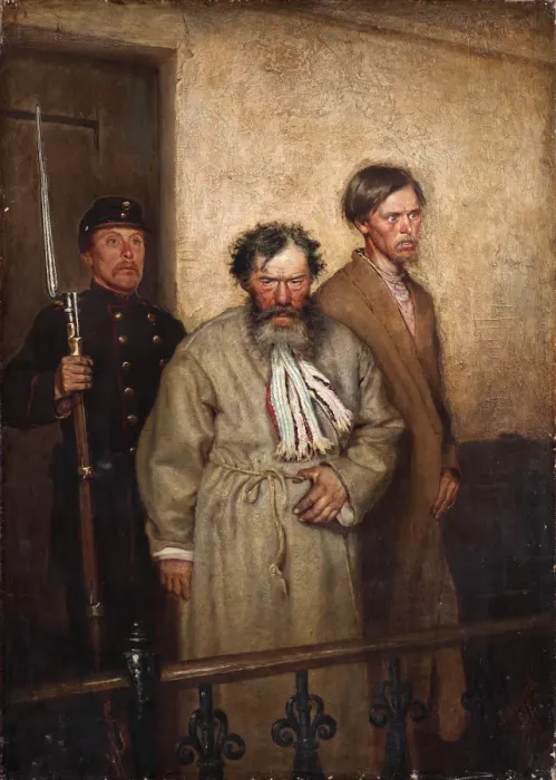 Framed Print : In a Courtroom, 1877. Artist: Novoskoltsev, Alexander Nikanorovich (1853-1919) Framed Print : In a Courtroom, 1877. Artist: Novoskoltsev, Alexander Nikanorovich (1853-1919)
