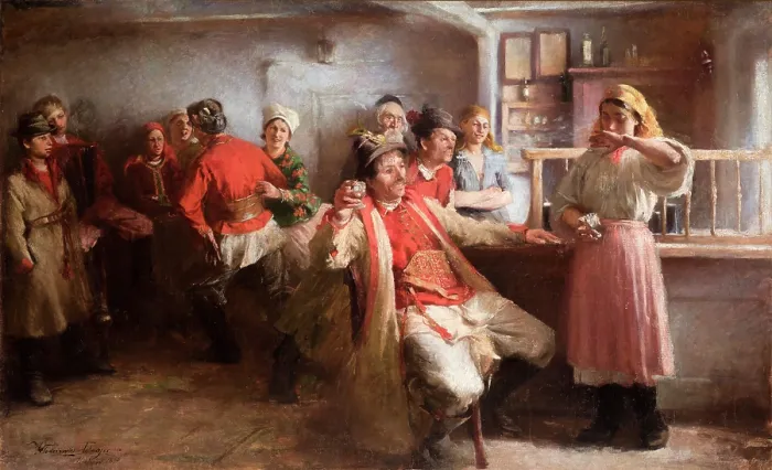 Framed Print : Courtship, 1894. Creator: Wlodzimierz Tetmajer Framed Print : Courtship, 1894. Creator: Wlodzimierz Tetmajer