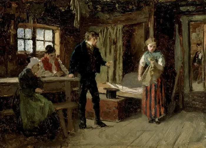 Framed Print : Courtship in aland, rehearsal, 1871. Creator: Karl Emanuel Jansson Framed Print : Courtship in aland, rehearsal, 1871. Creator: Karl Emanuel Jansson