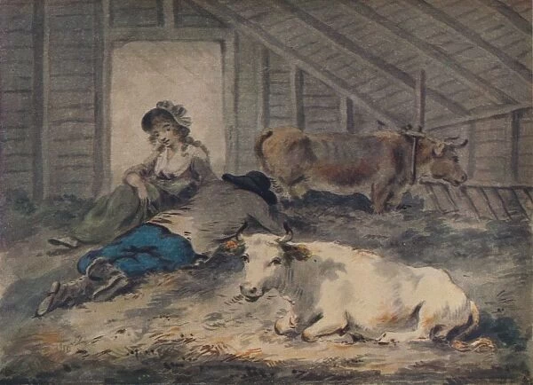 Courtship in a Cowshed, c1801. Artist: Julius Caesar Ibbetson