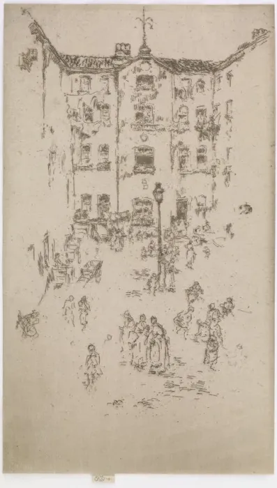 Framed Print : The Courtyard, Brussels, 1887. Creator: James Abbott McNeill Whistler Framed Print : The Courtyard, Brussels, 1887. Creator: James Abbott McNeill Whistler