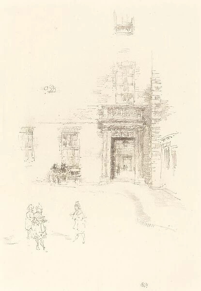 Courtyard, Chelsea Hospital, 1888. Creator: James Abbott McNeill Whistler