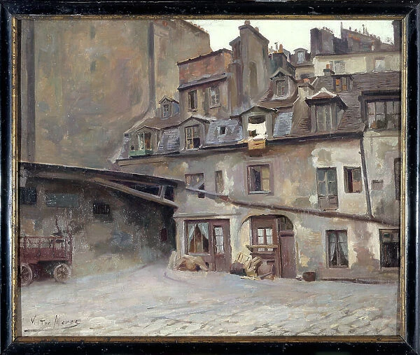 Courtyard of the Cheval-Blanc inn, rue Mazet, 1898. Creator: Victor Marec
