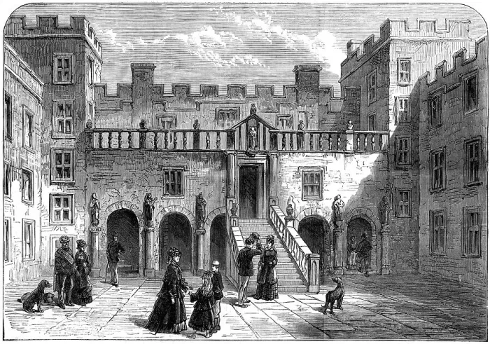 Framed Print : Courtyard of Chillingham Castle, Northumberland, 1872. Creator: Unknown
