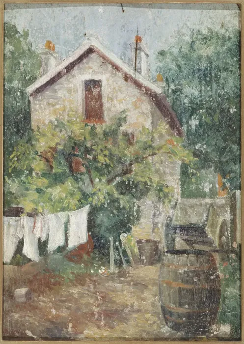 Framed Print : Courtyard with clothes drying, c1900. Creator: Eugene Atget Framed Print : Courtyard with clothes drying, c1900. Creator: Eugene Atget