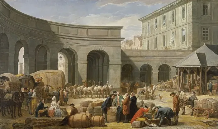 Framed Print : In the Courtyard of the Customs-House, 1775. Creator: Nicolas Bernard Lepicie Framed Print : In the Courtyard of the Customs-House, 1775. Creator: Nicolas Bernard Lepicie