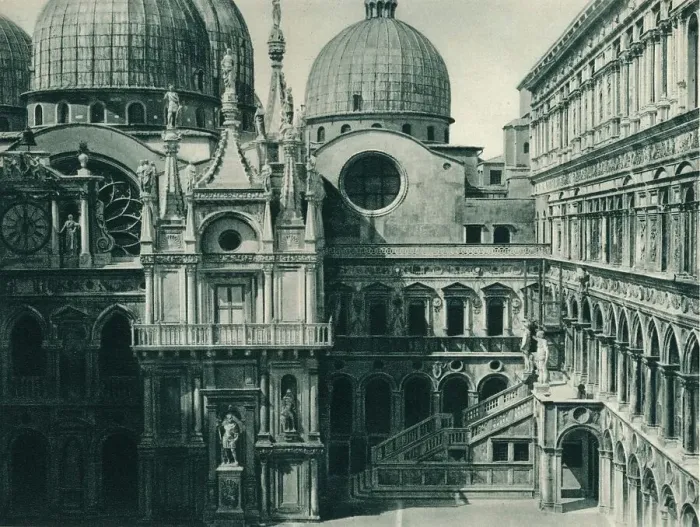 Framed Print : Courtyard of the Doges Palace, Venice, Italy, 1927. Artist: Eugen Poppel Framed Print : Courtyard of the Doges Palace, Venice, Italy, 1927. Artist: Eugen Poppel