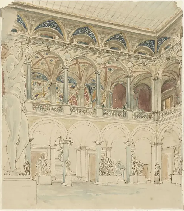 Framed Print : Courtyard of the Ecole des Beaux-Arts in Paris, 1872-1904. Creator: Wilhelm Cornelis Bauer Framed Print : Courtyard of the Ecole des Beaux-Arts in Paris, 1872-1904. Creator: Wilhelm Cornelis Bauer