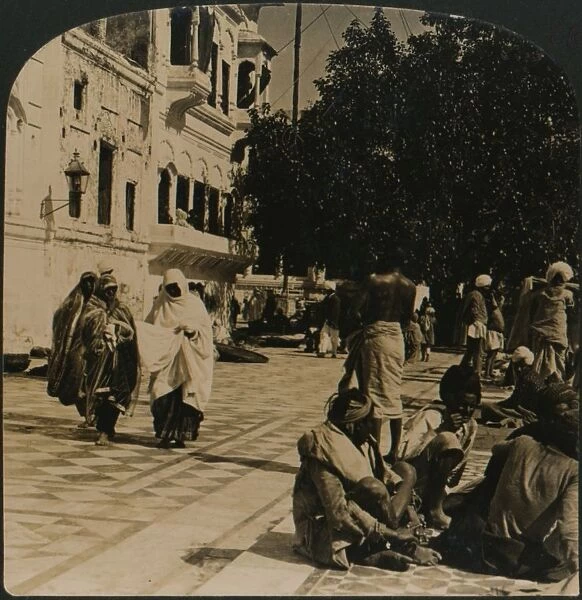 In the courtyard of the Golden Temple. Amritsar, India, 1907