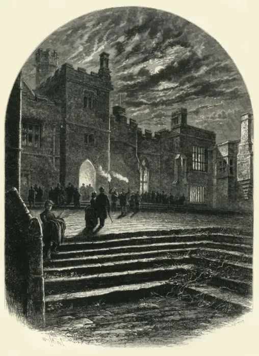 Framed Print : The Courtyard, Haddon Hall, c1870 Framed Print : The Courtyard, Haddon Hall, c1870