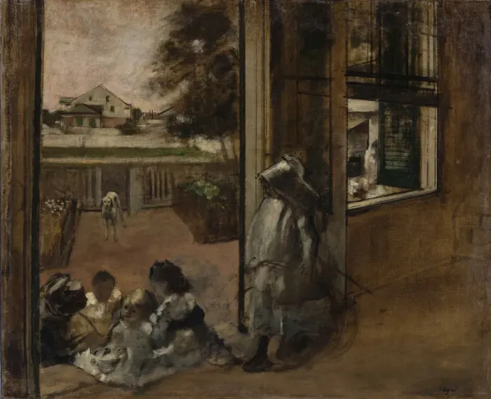 Framed Print : Courtyard of a House in New Orleans, 1872-1873. Creator: Degas, Edgar (1834-1917) Framed Print : Courtyard of a House in New Orleans, 1872-1873. Creator: Degas, Edgar (1834-1917)