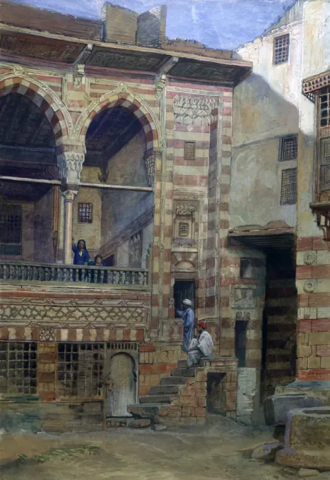 Framed Print : Courtyard in the House of Sheikh Sadat, Cairo, 1873. Artist: Frank Dillon Framed Print : Courtyard in the House of Sheikh Sadat, Cairo, 1873. Artist: Frank Dillon