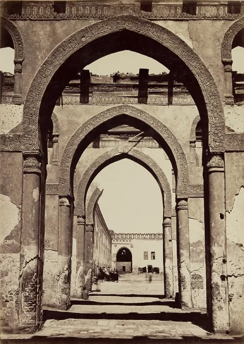 Framed Print : Courtyard of the Ibn Tulun Mosque, Cairo, between 1850 and 1895. Creator: Henri Bechard Framed Print : Courtyard of the Ibn Tulun Mosque, Cairo, between 1850 and 1895. Creator: Henri Bechard