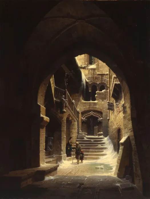 Framed Print : Courtyard of the Kriebstein Castle in Saxony, 1858 Framed Print : Courtyard of the Kriebstein Castle in Saxony, 1858
