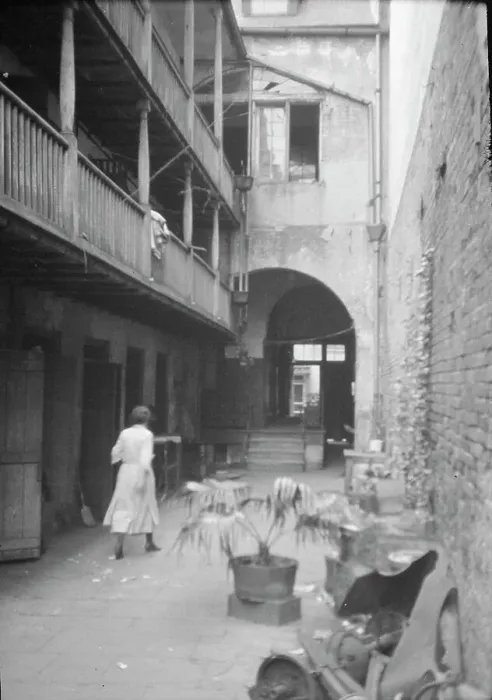 Framed Print : Courtyard, New Orleans, between 1920 and 1926. Creator: Arnold Genthe Framed Print : Courtyard, New Orleans, between 1920 and 1926. Creator: Arnold Genthe
