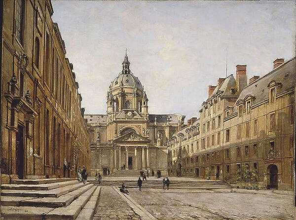 Courtyard of the old Sorbonne, 1886. Creator: Emmanuel Lansyer