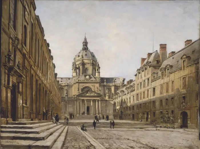 Framed Print : The Courtyard of the Old Sorbonne, 1886. Creator: Lansyer, Emmanuel (1835-1893) Framed Print : The Courtyard of the Old Sorbonne, 1886. Creator: Lansyer, Emmanuel (1835-1893)